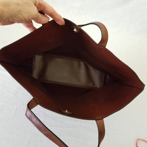 NWOT! Montana West Faux Leather Tote Shoulder Bag Purse w/Matching Bonus Pouch - Picture 5 of 10